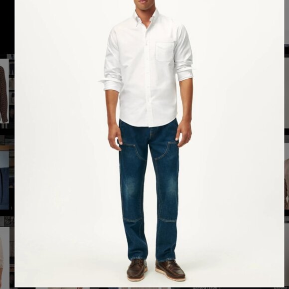 Brooks Brothers Dark Wash Cherry Street Selvedge Denim Carpenter Pants W32 x L32 - Picture 2 of 8